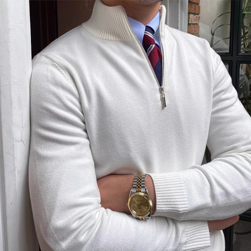 Heren Half-Zip Trui Modern Zakelijk & Casual Stijlvol Comfort