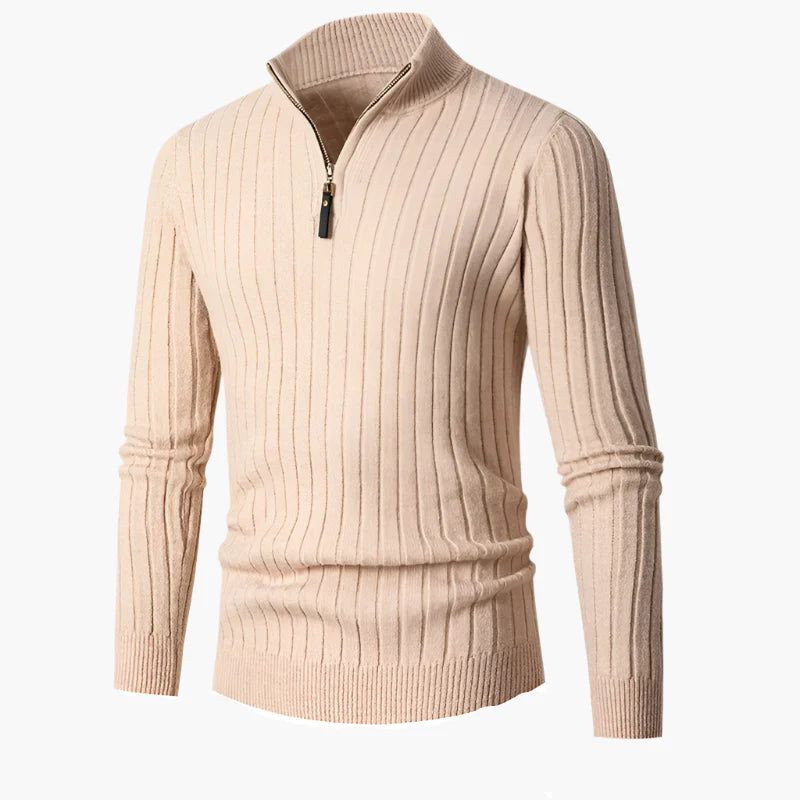 Heren Half-Zip Gebreide Trui – Casual & Comfortabel met Opstaande Kraag