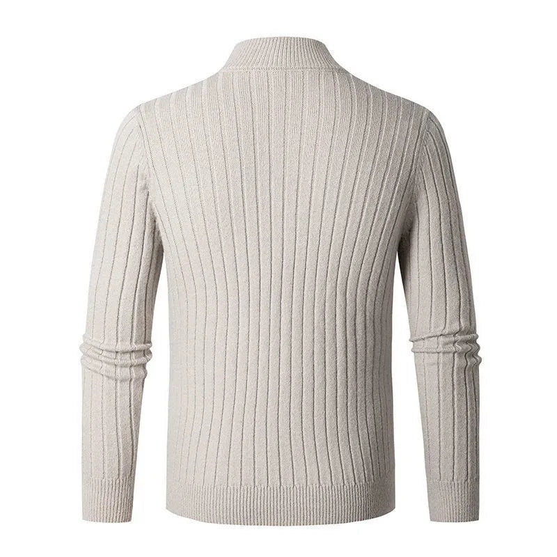 Heren Half-Zip Gebreide Trui – Casual & Comfortabel met Opstaande Kraag