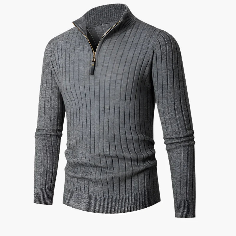 Heren Half-Zip Gebreide Trui – Casual & Comfortabel met Opstaande Kraag