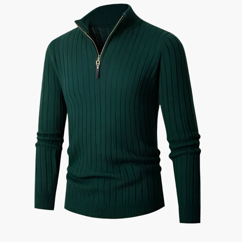 Heren Half-Zip Gebreide Trui – Casual & Comfortabel met Opstaande Kraag