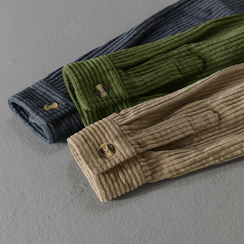 Heren Corduroy Overhemd Casual Stijlvol Voor Dagelijks Gebruik