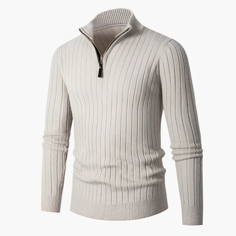 Heren Half-Zip Gebreide Trui – Casual & Comfortabel met Opstaande Kraag