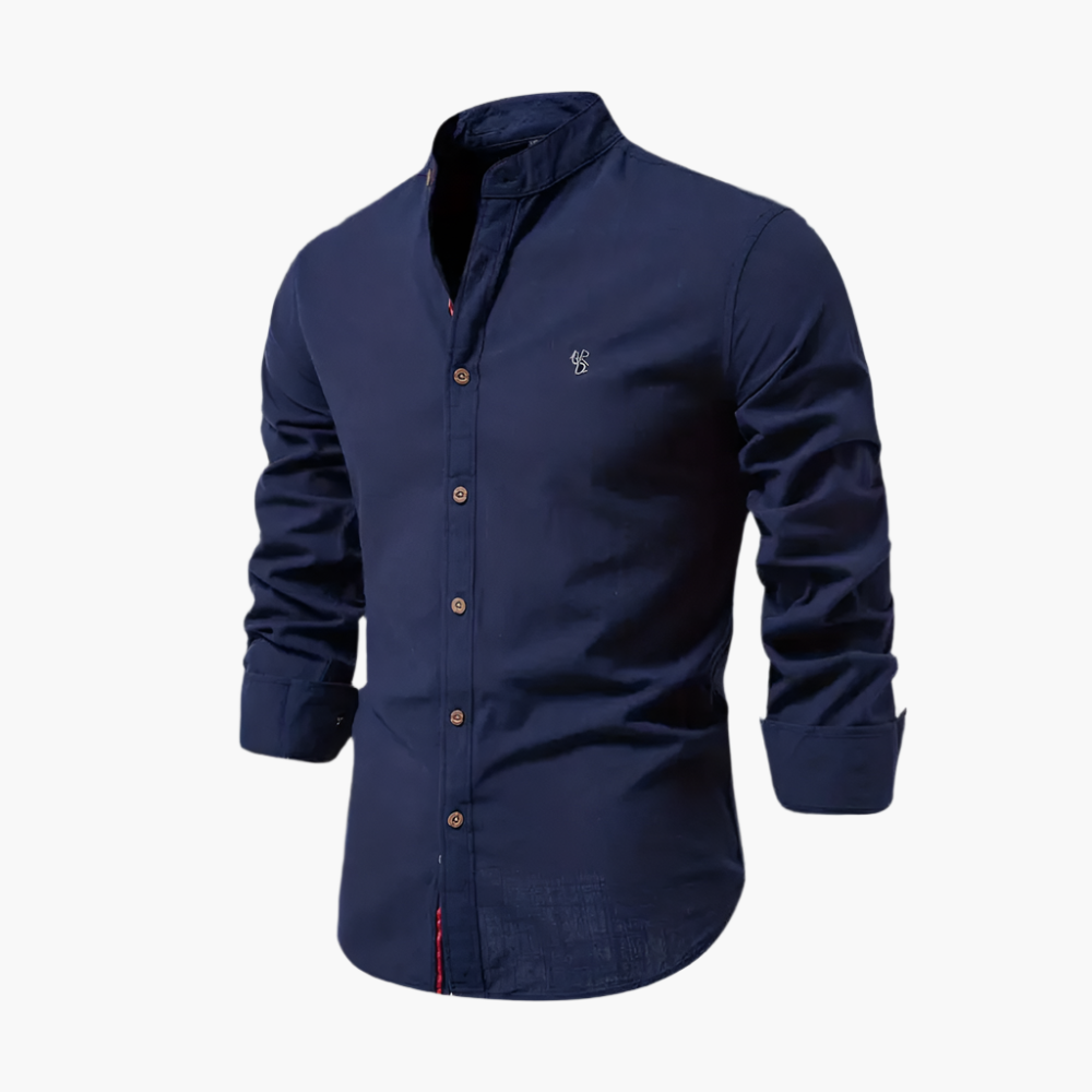 Heren Overhemd Casual Stijlvolle Lange Mouw Kraagloos