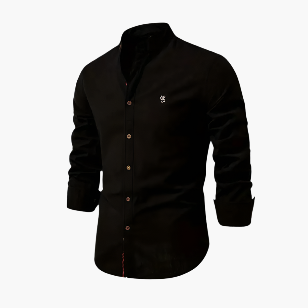 Heren Overhemd Casual Stijlvolle Lange Mouw Kraagloos