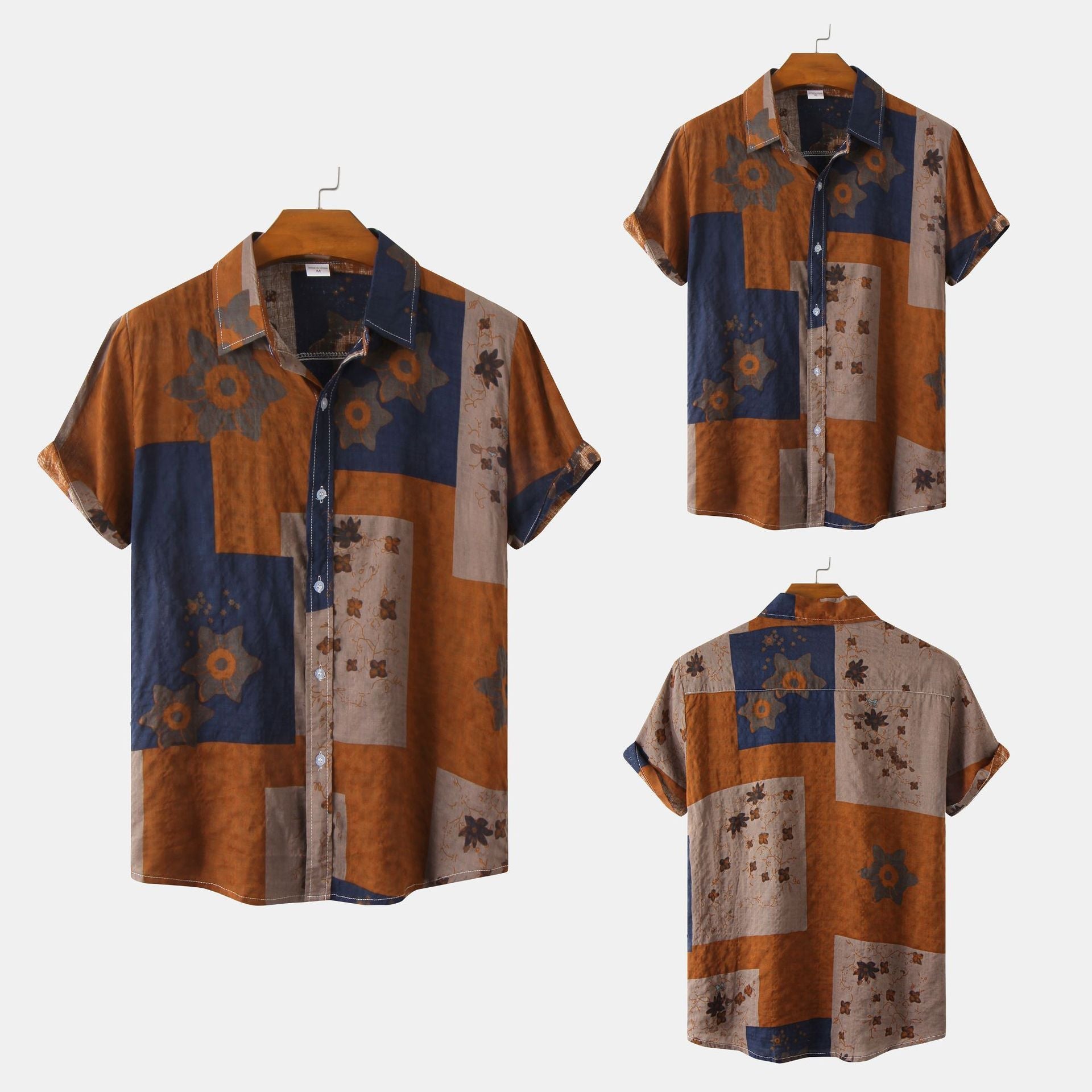Heren Korte Mouwen Overhemd met Bloemenprint – Casual Stijl voor Zomer en Vakantie