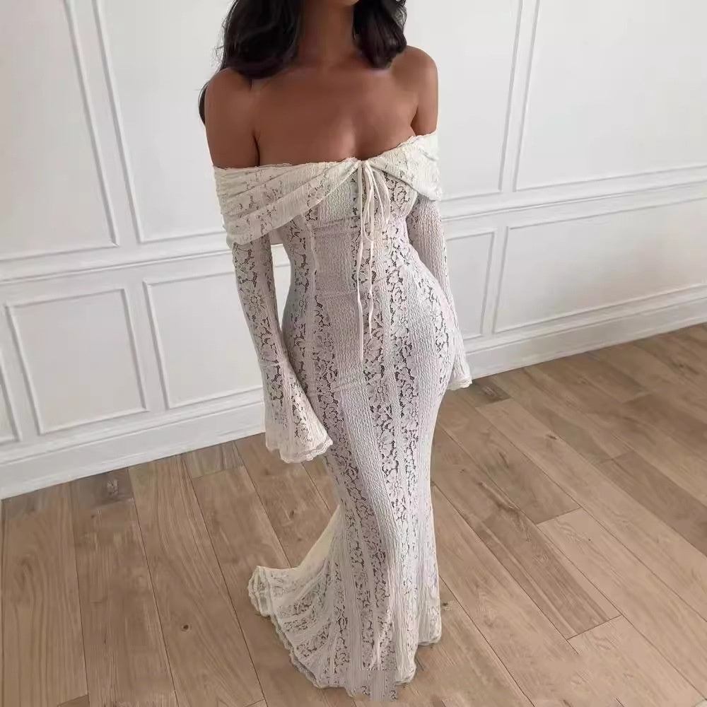 Jennifer – Off-shoulder Jurk met Wijde Mouwen