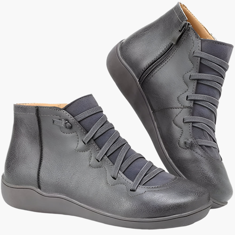 Dames Ortho Comfort Enkelboots – Stijlvolle Orthopedische Veterschoenen voor Dagelijks Gebruik