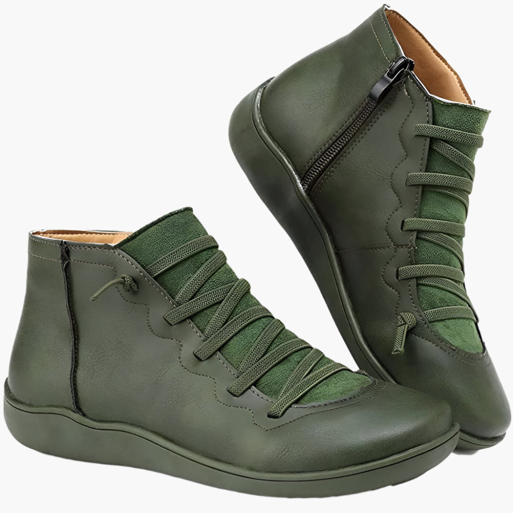 Dames Ortho Comfort Enkelboots – Stijlvolle Orthopedische Veterschoenen voor Dagelijks Gebruik
