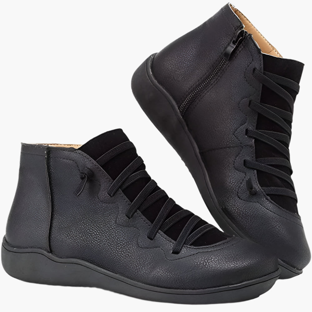 Dames Ortho Comfort Enkelboots – Stijlvolle Orthopedische Veterschoenen voor Dagelijks Gebruik