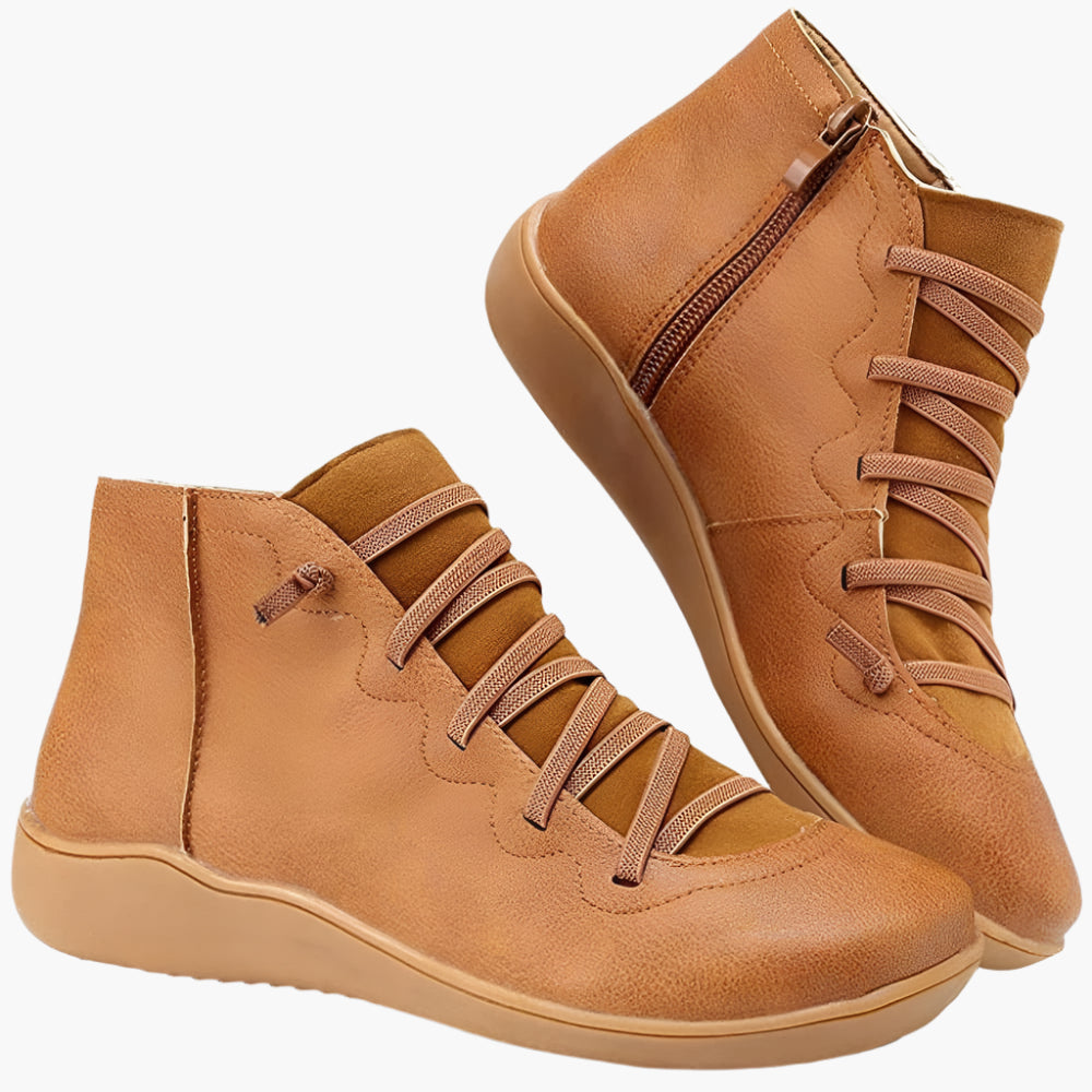 Dames Ortho Comfort Enkelboots – Stijlvolle Orthopedische Veterschoenen voor Dagelijks Gebruik