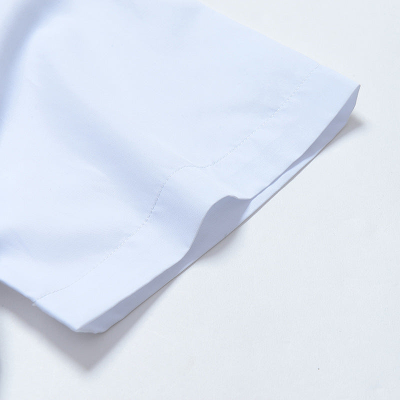 Derek – Blauw en Wit Porselein Kraag Zakelijk Casual Lange Mouwen Shirt