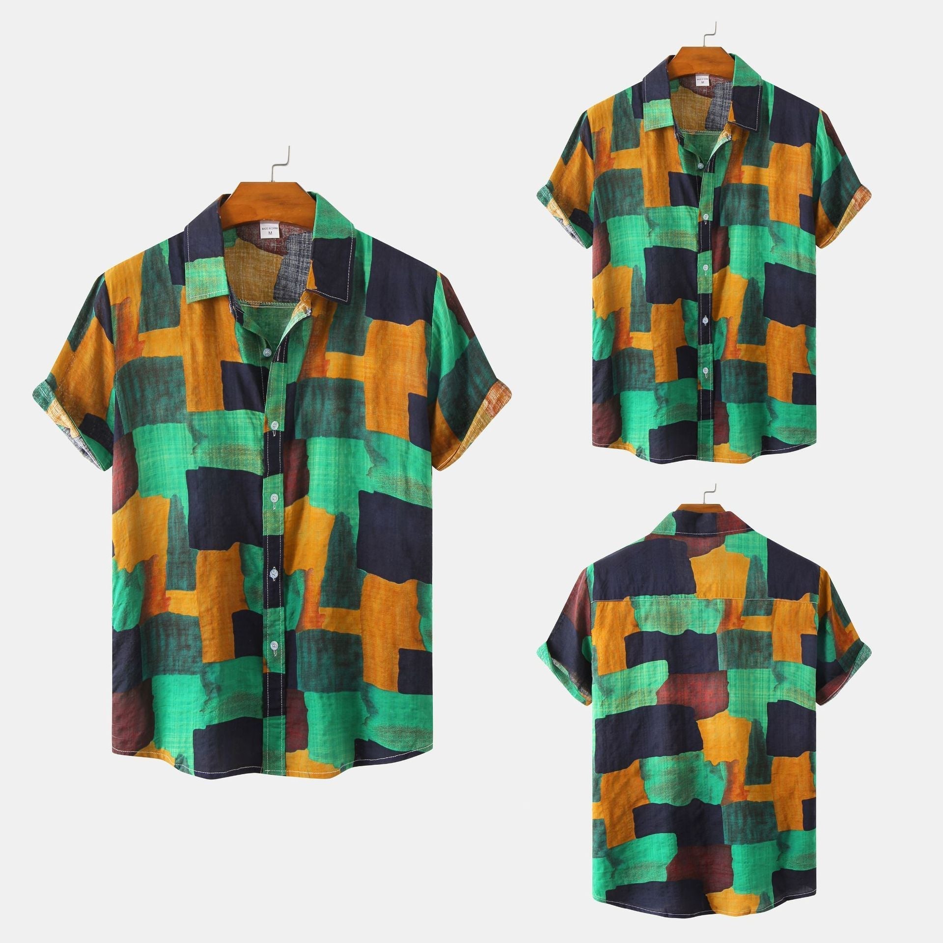Heren Korte Mouwen Overhemd met Bloemenprint – Casual Stijl voor Zomer en Vakantie