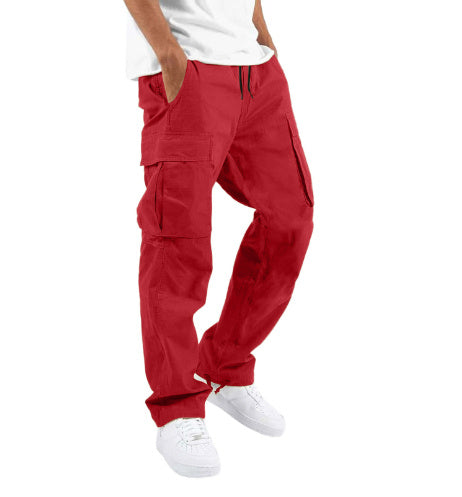 Heren Cargo Broek in Casual Streetwear Stijl met Multifunctionele Zakken