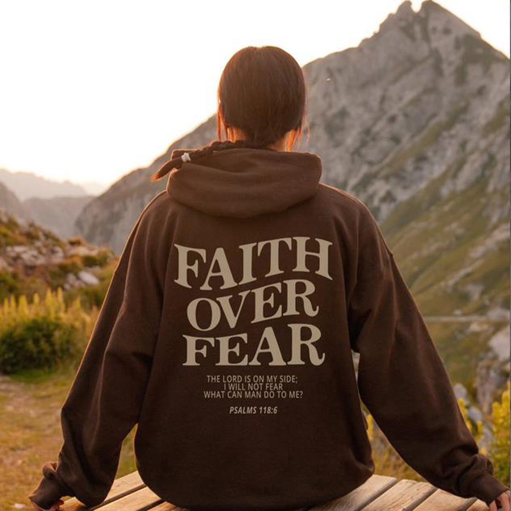 Faith Over Fear unisex hoodie – comfortabele casual hoodie met print voor heren en dames
