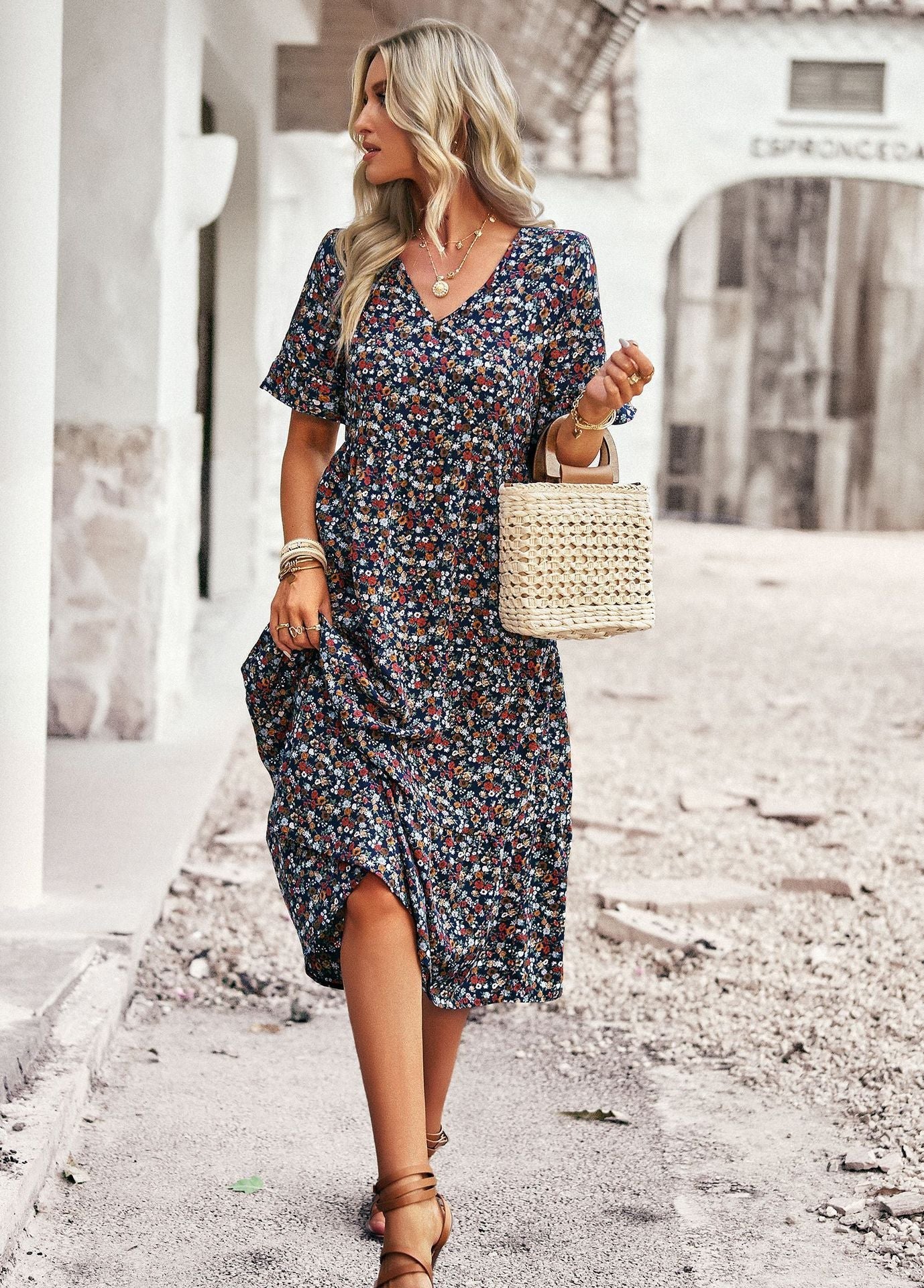 Stephanie – Elegante V-hals Jurk voor Vrouwen