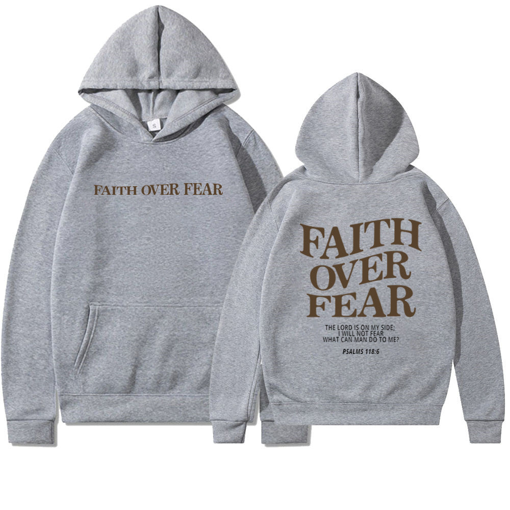 Faith Over Fear unisex hoodie – comfortabele casual hoodie met print voor heren en dames