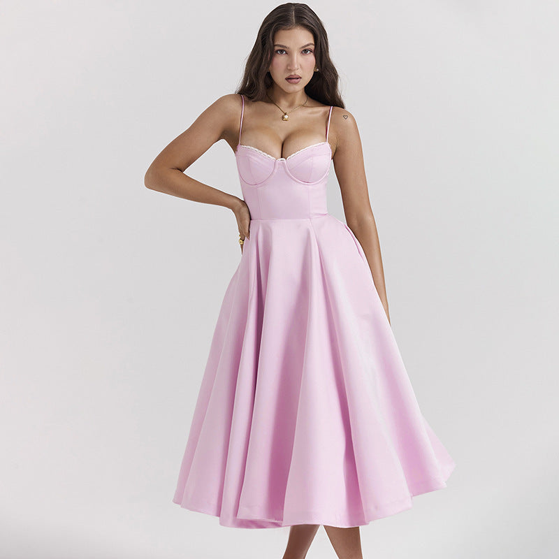 Ruby – Stalen Ring Swing Jurk met Corset