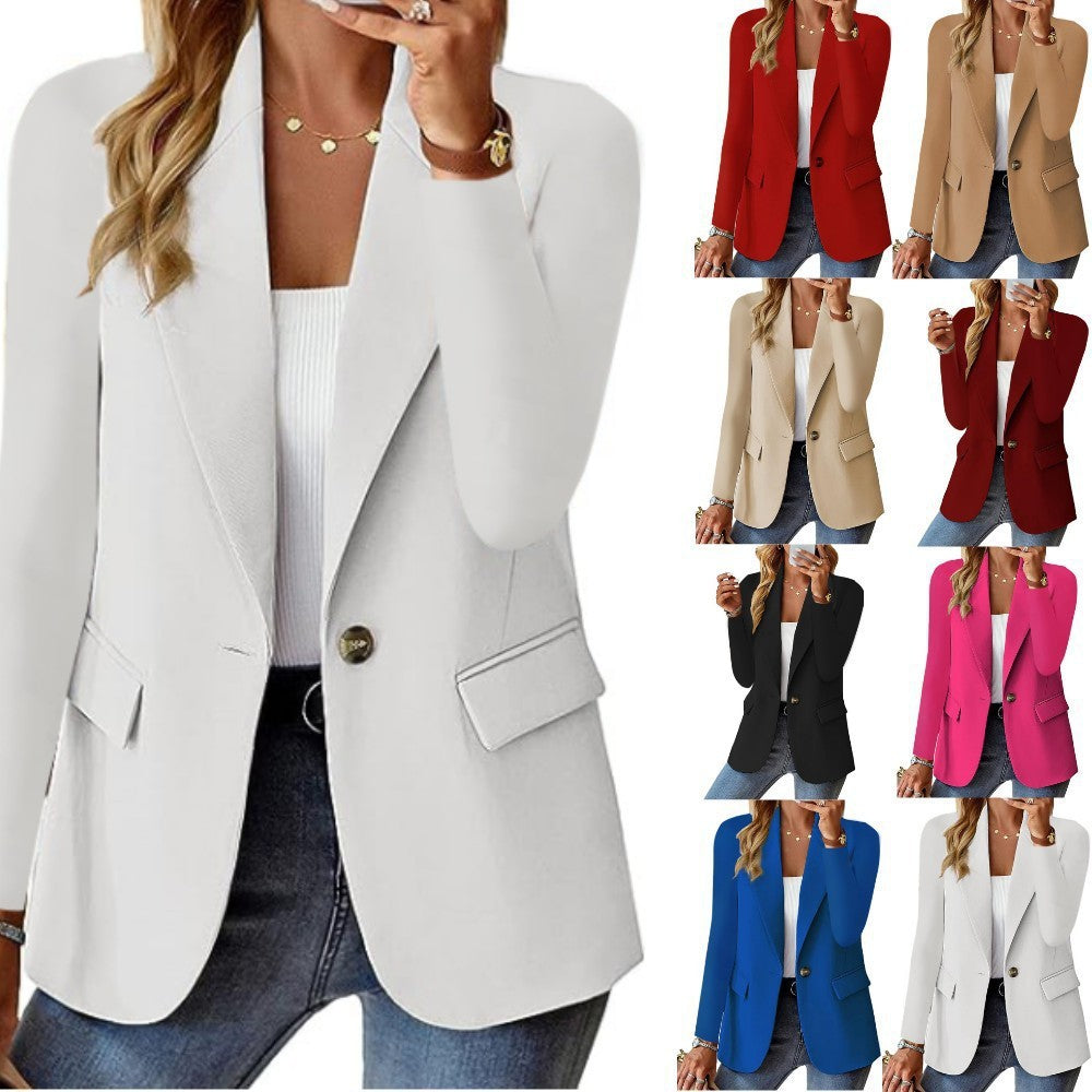 Dames Blazer met Eén Knoopsluiting – Elegante Businesslook voor Werk of Casual Chic
