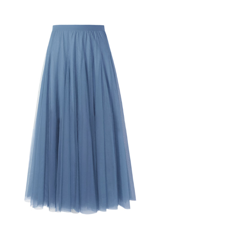 Charlotte – Geplooide Mesh Rok met Grote Swing