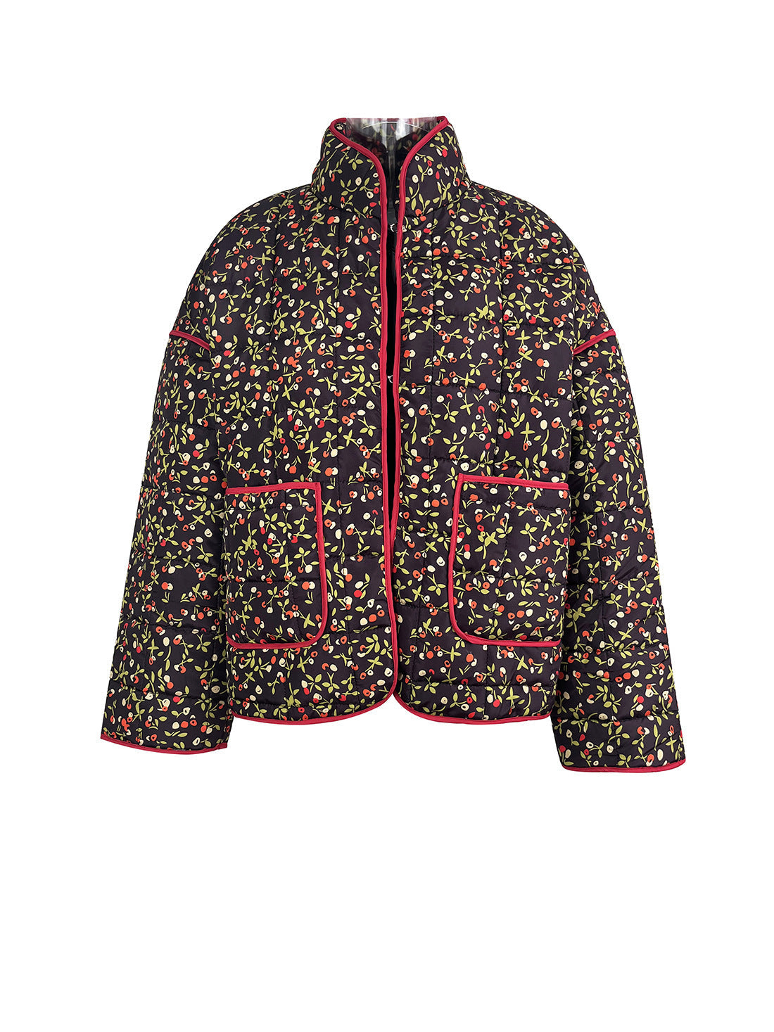 Jessica – Trendy dames bomberjack met bloemenprint en retro look voor lente en zomer