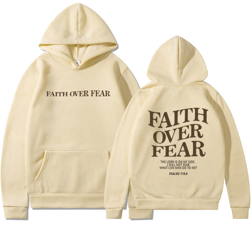 Faith Over Fear unisex hoodie – comfortabele casual hoodie met print voor heren en dames
