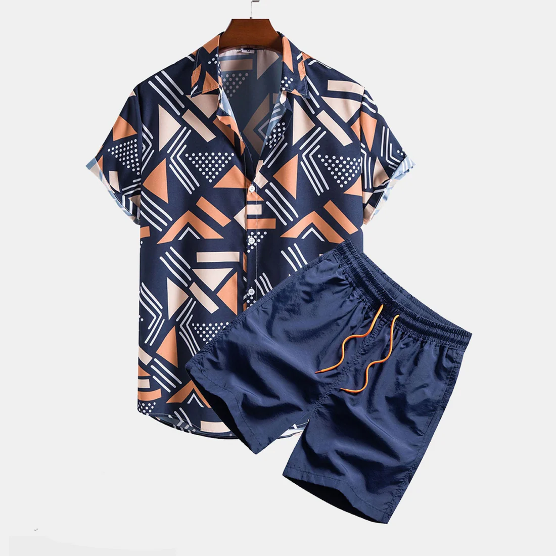 Heren Zomerset – Trendy Abstract Overhemd en Korte Broek – Casual Stijl voor Vakantie en Vrije Tijd