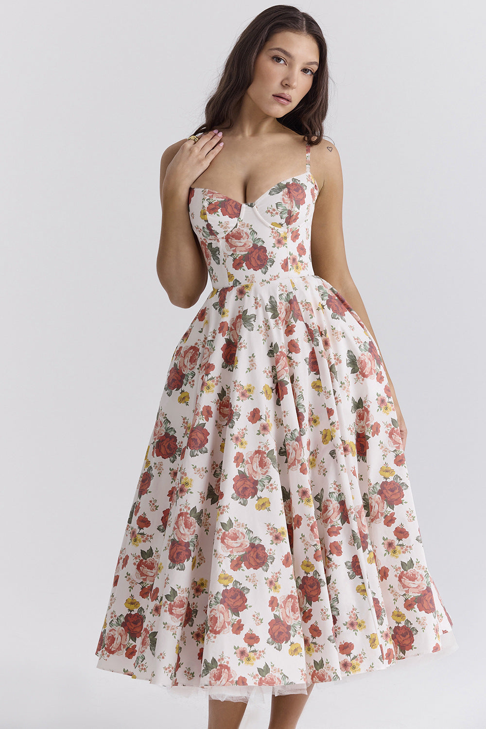 Ruby – Stalen Ring Swing Jurk met Corset