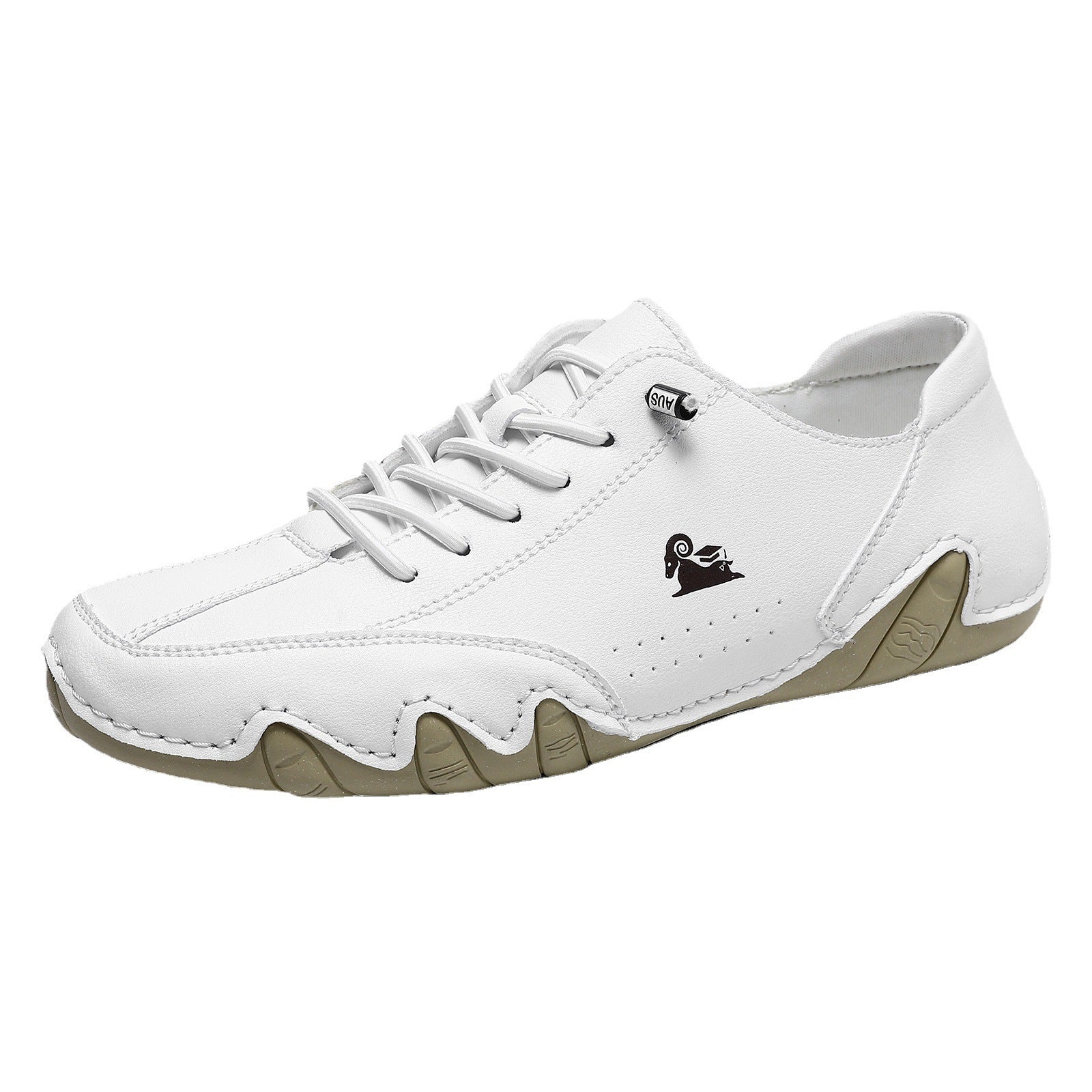 Heren Casual Leren Sneakers – Comfortabele Lage Vrijetijdsschoenen met Platte Zool