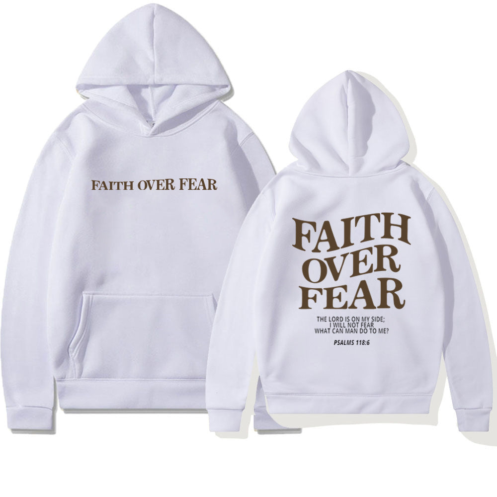 Faith Over Fear unisex hoodie – comfortabele casual hoodie met print voor heren en dames