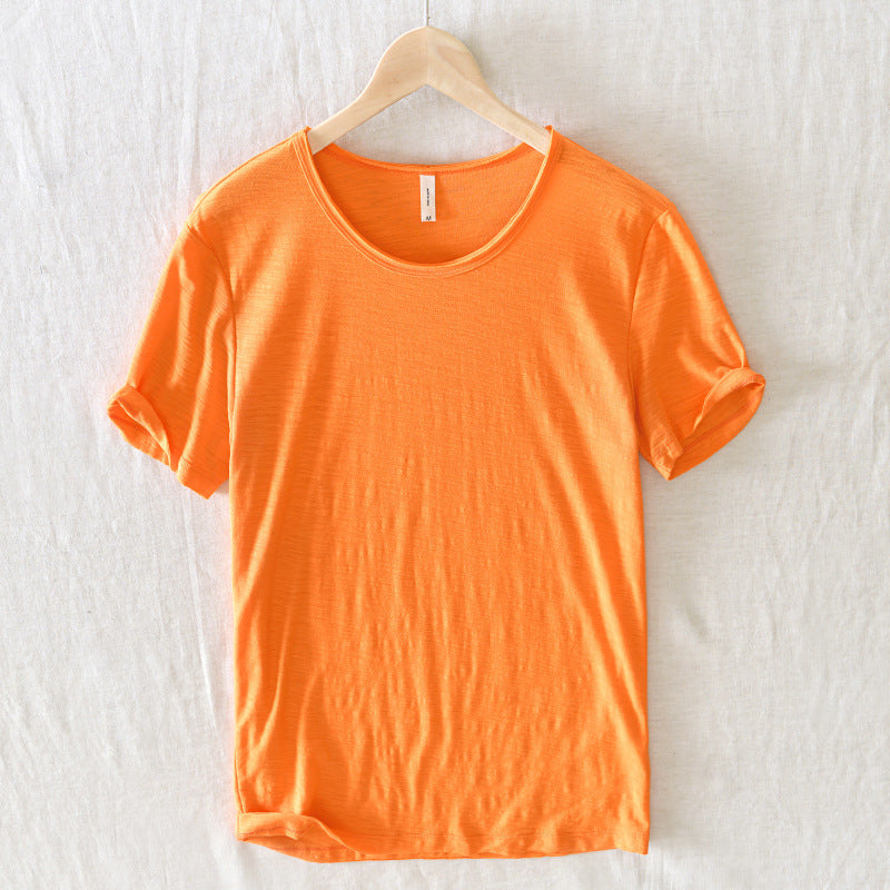 Tim – Ademend Kortemouwen T-shirt in Effen Kleur