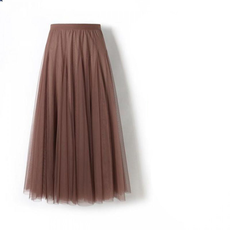 Charlotte – Geplooide Mesh Rok met Grote Swing