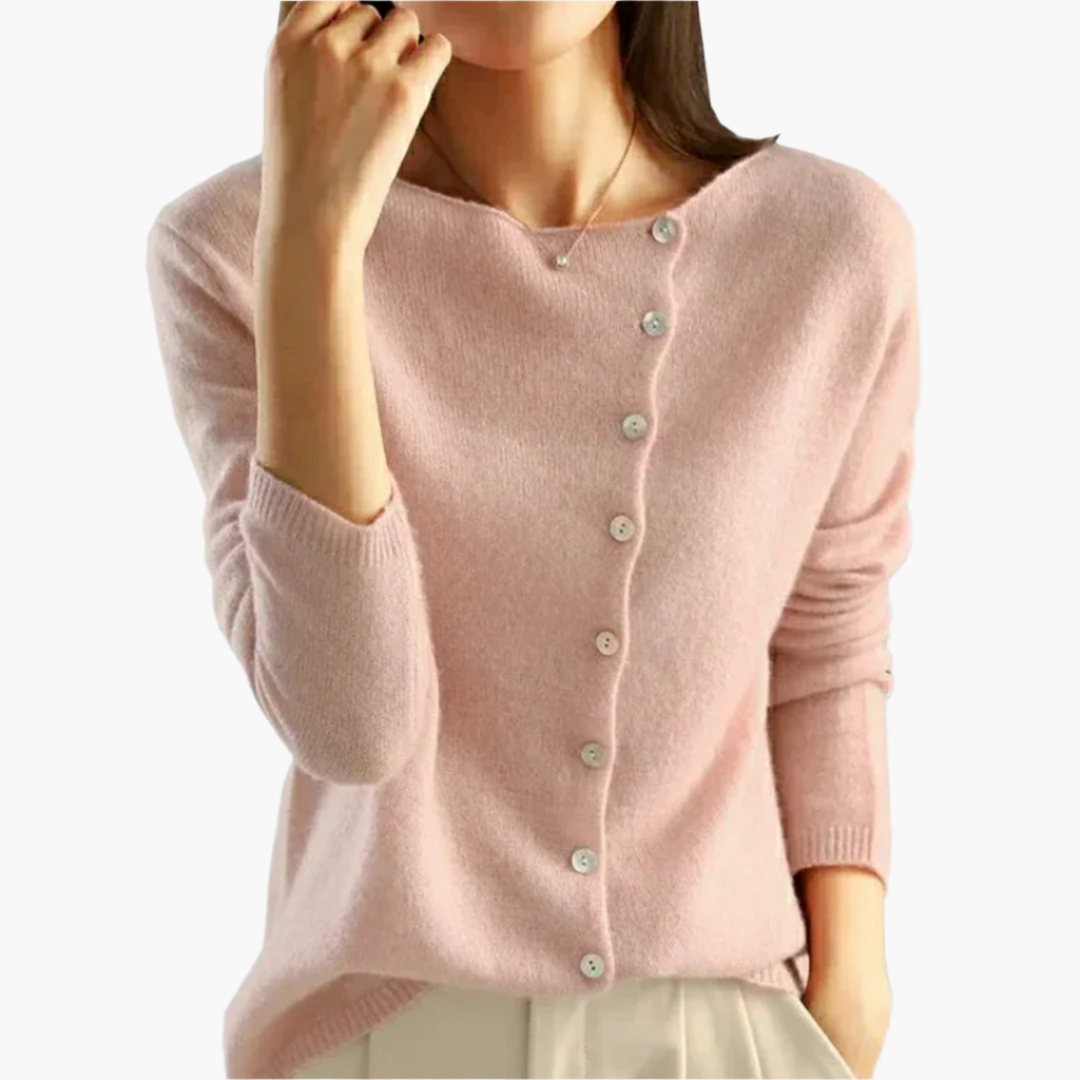 Dames Casual Cardigan met Asymmetrische Knoopsluiting – Comfortabele Stijl voor Elke Gelegenheid