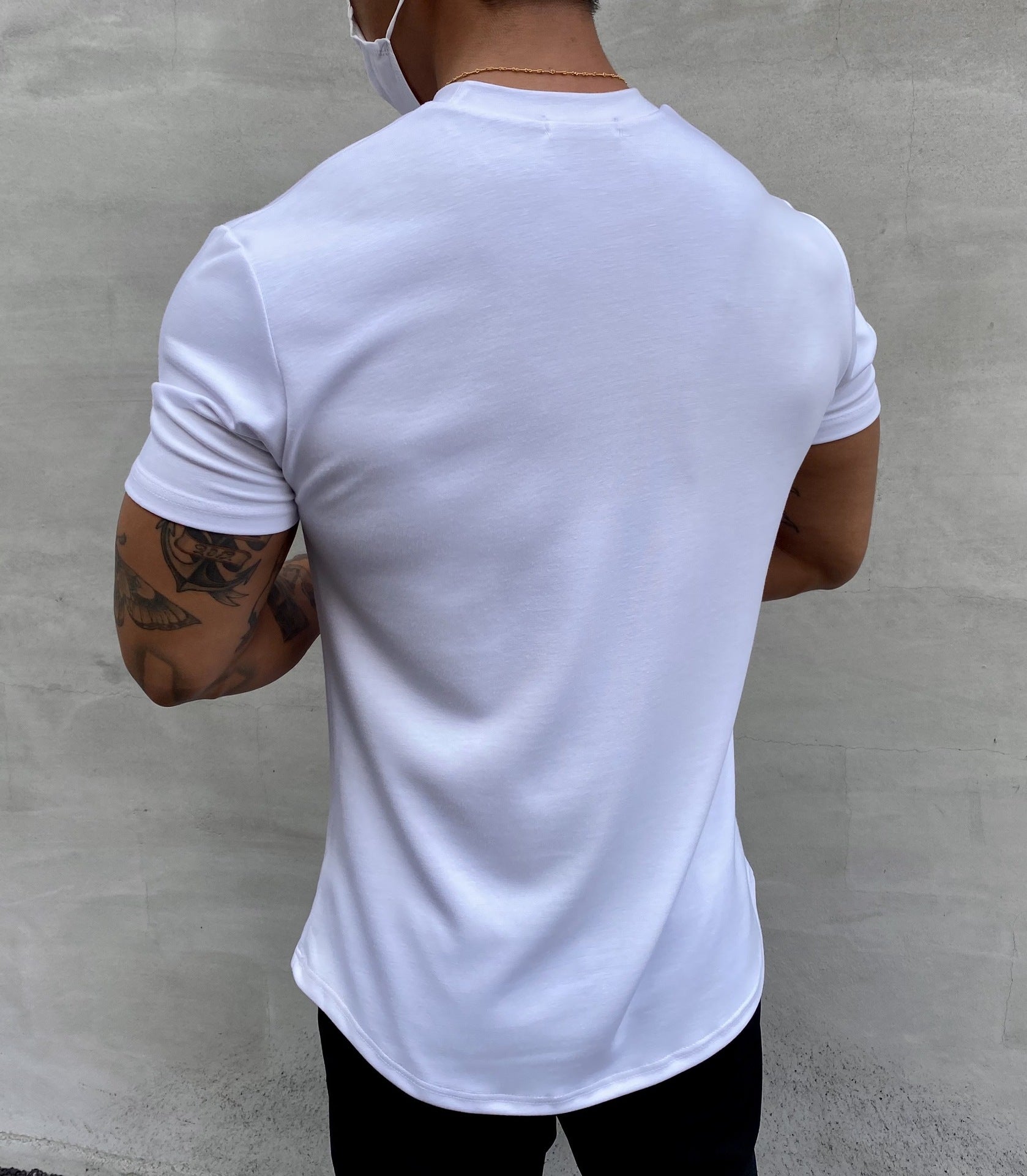 Steven – American Slim Fit Muscle T-shirt met Ronde Hem en Korte Mouwen