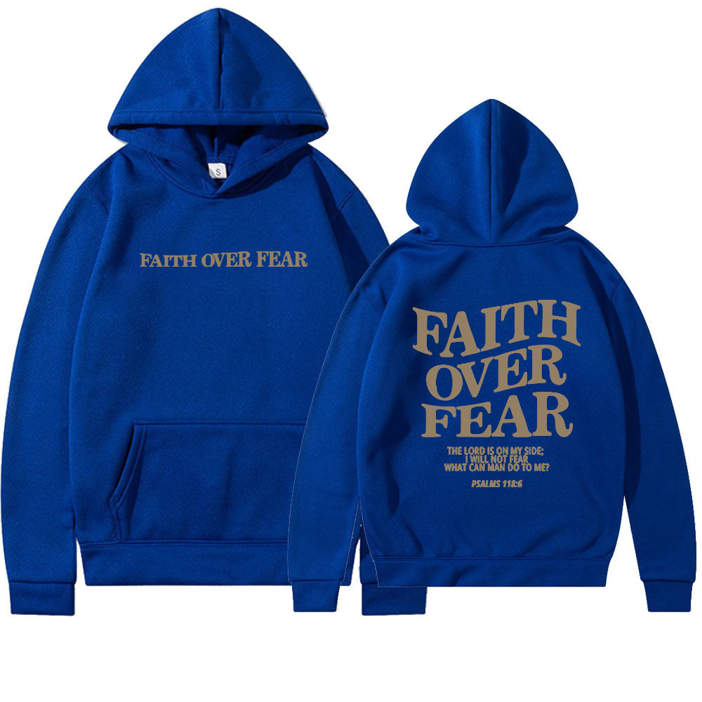 Faith Over Fear unisex hoodie – comfortabele casual hoodie met print voor heren en dames