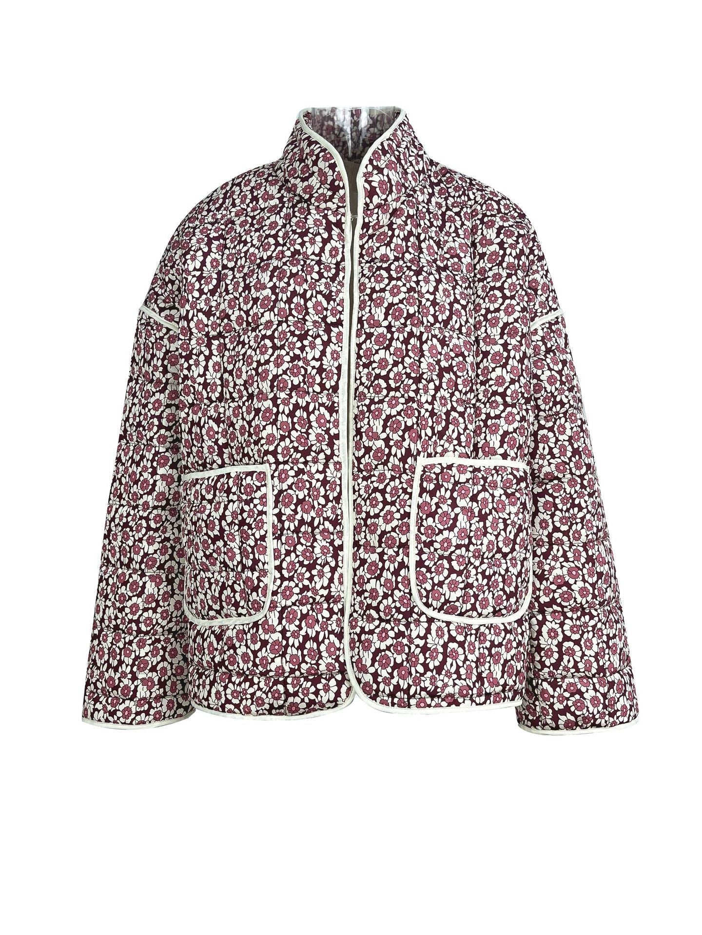 Jessica – Trendy dames bomberjack met bloemenprint en retro look voor lente en zomer