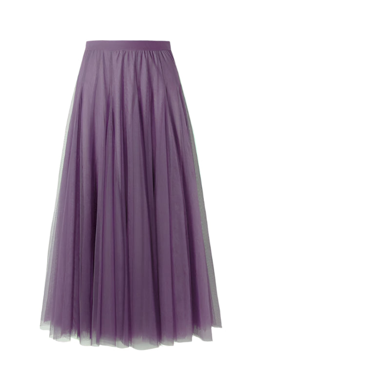 Charlotte – Geplooide Mesh Rok met Grote Swing