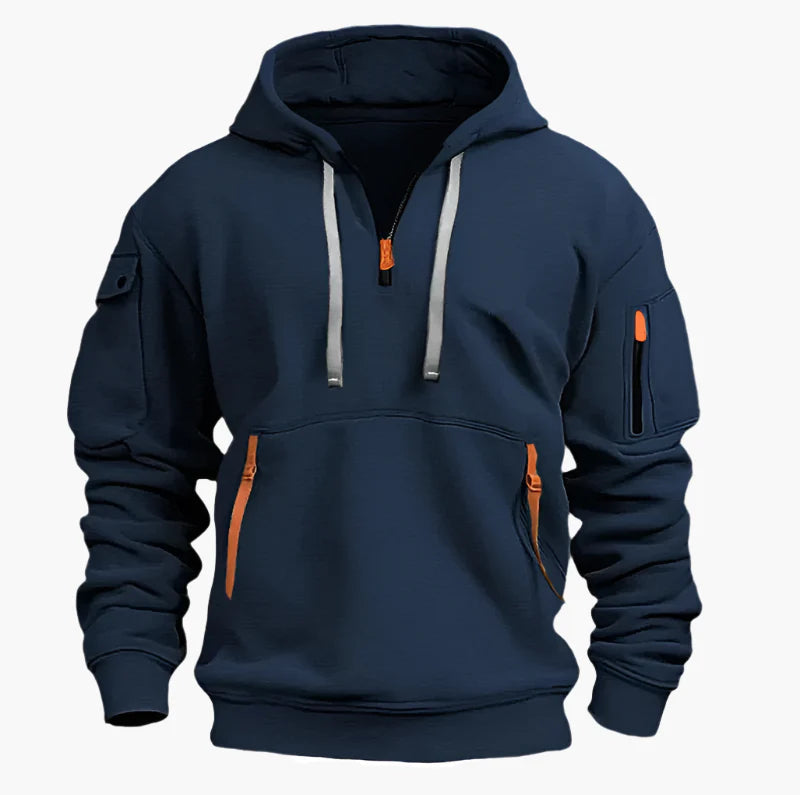 Heren Hoodie met Capuchon en Functionele Zakken – Sportieve Outdoor Stijl