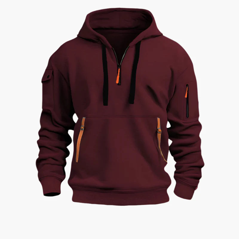 Heren Hoodie met Capuchon en Functionele Zakken – Sportieve Outdoor Stijl