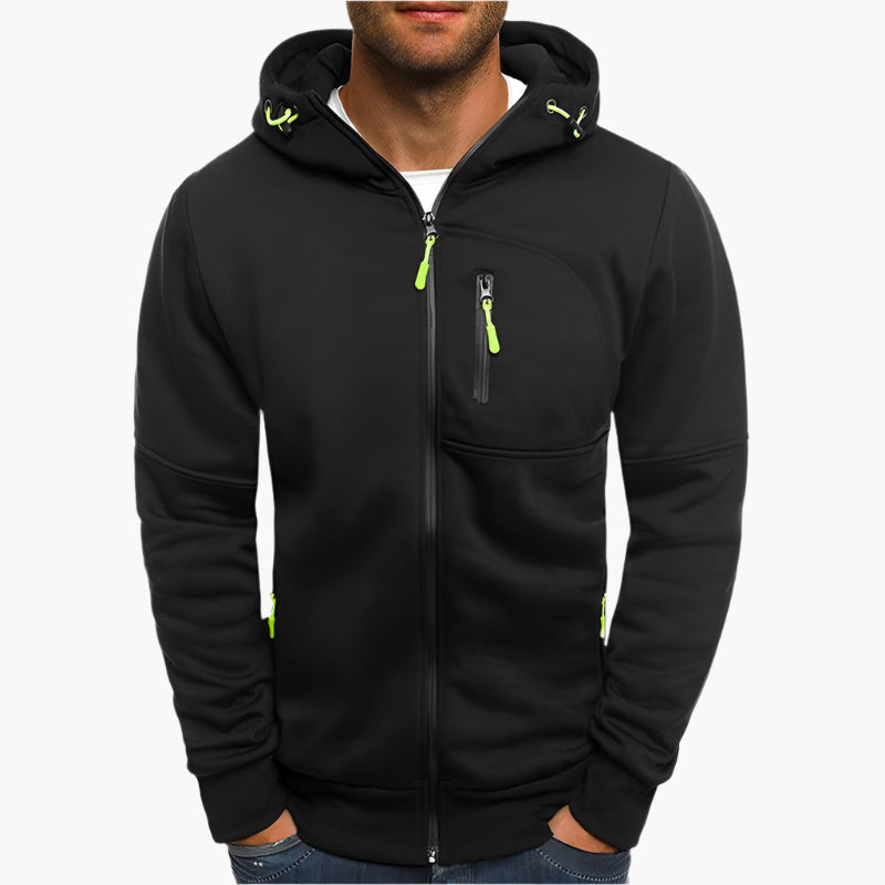 Heren Sportieve Hoodie met Rits en Capuchon – Comfortabele Casual Jas voor Outdoor en Fitness