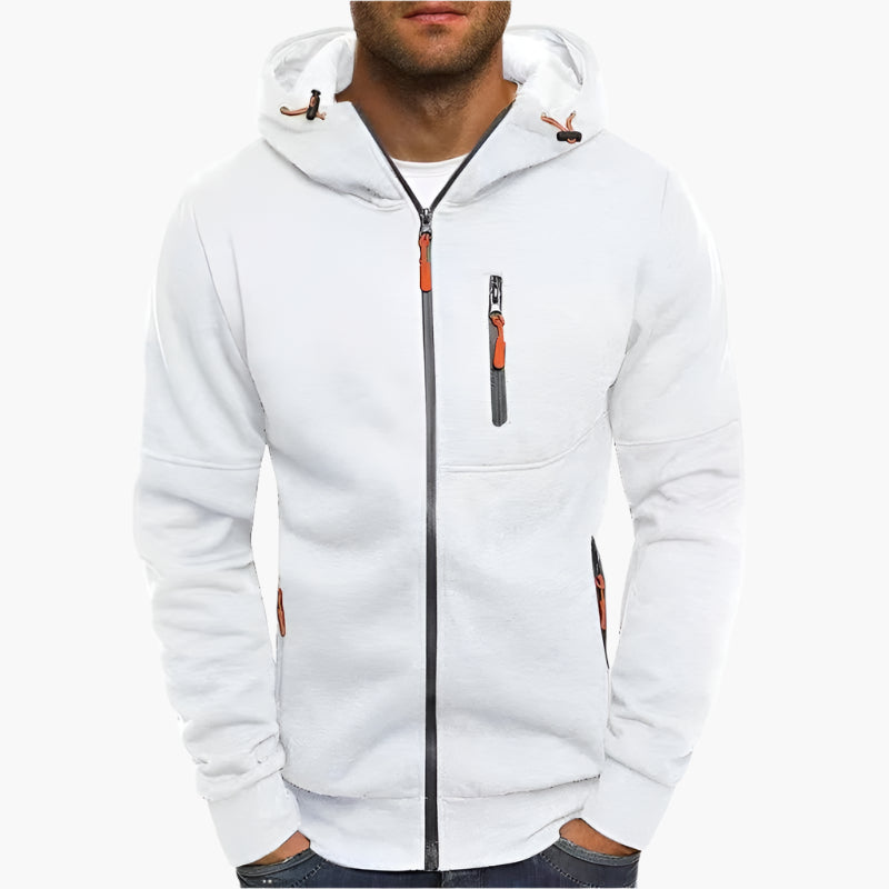 Heren Sportieve Hoodie met Rits en Capuchon – Comfortabele Casual Jas voor Outdoor en Fitness