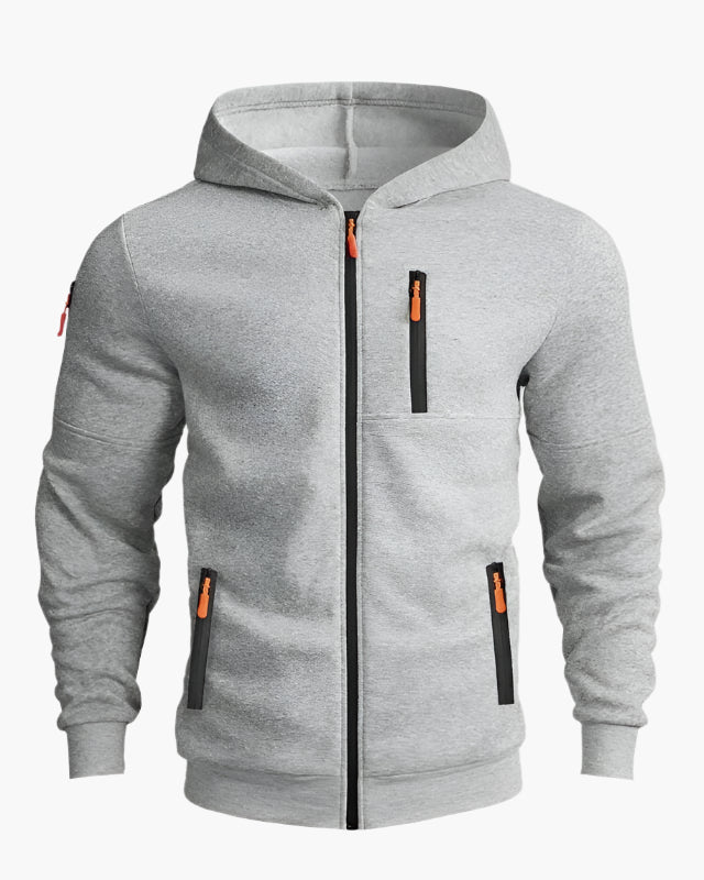 Heren Sportieve Hoodie met Rits en Capuchon – Comfortabele Casual Jas voor Outdoor en Fitness