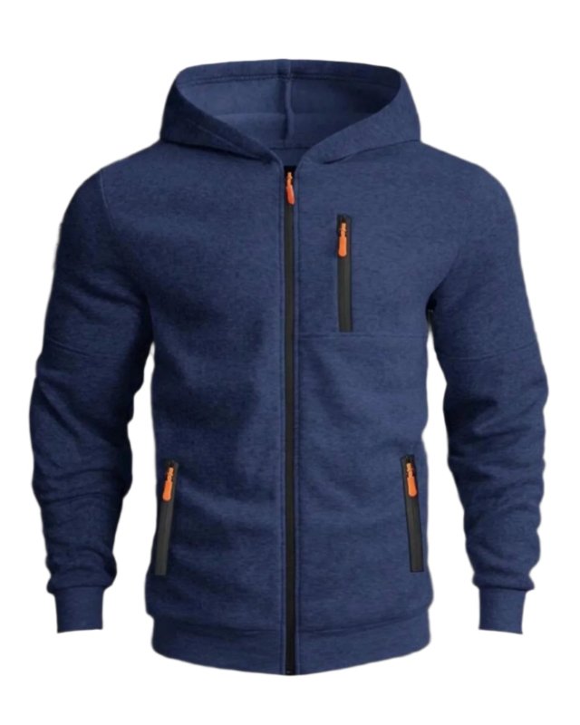 Heren Sportieve Hoodie met Rits en Capuchon – Comfortabele Casual Jas voor Outdoor en Fitness