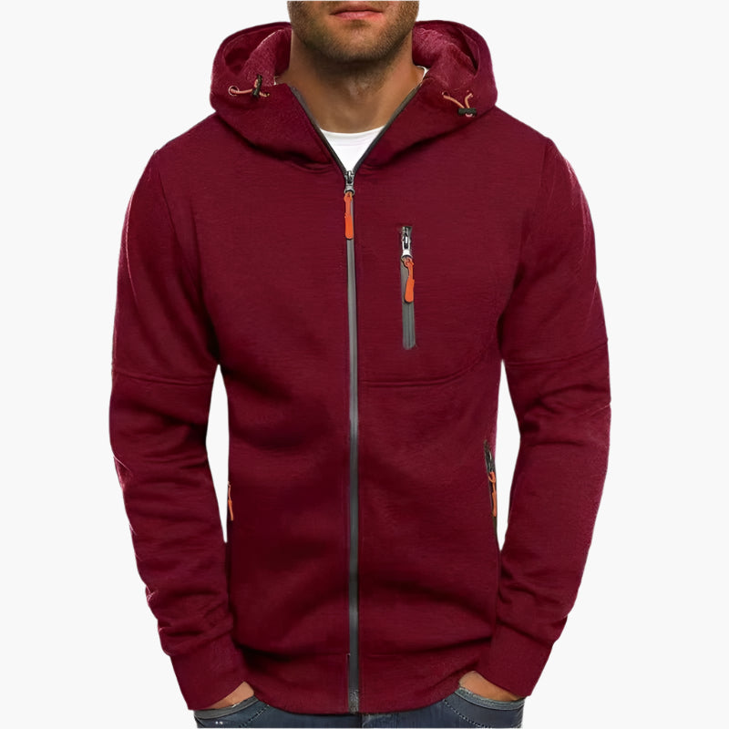 Heren Sportieve Hoodie met Rits en Capuchon – Comfortabele Casual Jas voor Outdoor en Fitness