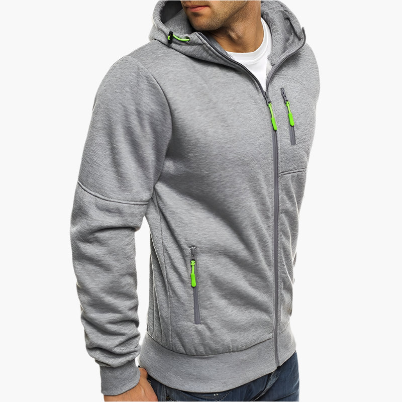 Heren Sportieve Hoodie met Rits en Capuchon – Comfortabele Casual Jas voor Outdoor en Fitness