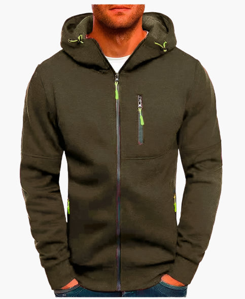 Heren Sportieve Hoodie met Rits en Capuchon – Comfortabele Casual Jas voor Outdoor en Fitness