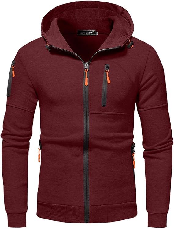 Heren Sportieve Hoodie met Rits en Capuchon – Comfortabele Casual Jas voor Outdoor en Fitness