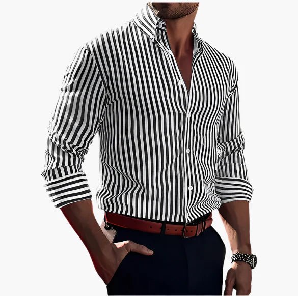 Heren Overhemd Gestreept Slim Fit – Stijlvol en Comfortabel voor Zakelijk & Casual
