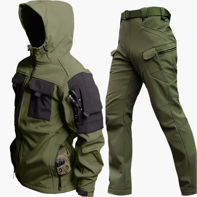 Heren Outdoor Tactisch Softshell Set – Jas en Broek voor Avontuur en Survival