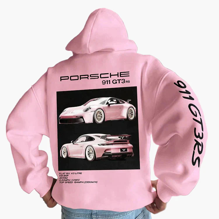 Unisex Porsche 911 GT3 RS Racing Hoodie – Sportieve Auto-Liefhebbers Hoodie voor Dames en Heren